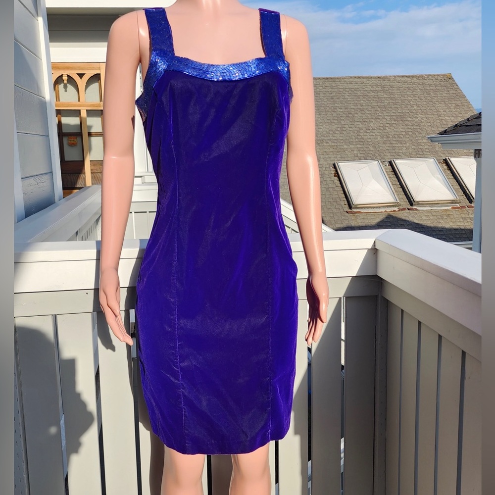 Gorgeous Vintage Niki Originals Beaded Velvet Dress 8
